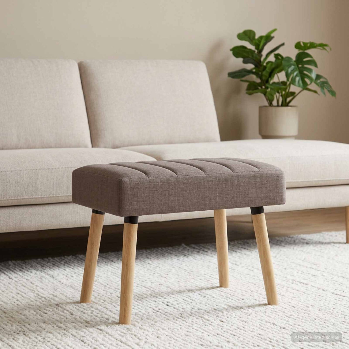 vidaXL Πάγκος με Καναλεύματα Taupe 60 x 40 x 45 εκ. Ύφασμα