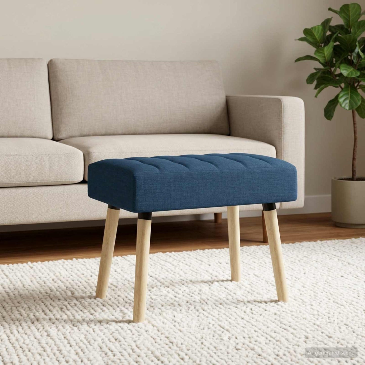 vidaXL Πάγκος με Καναλεύματα Μπλε 60 x 40 x 45 εκ. Ύφασμα