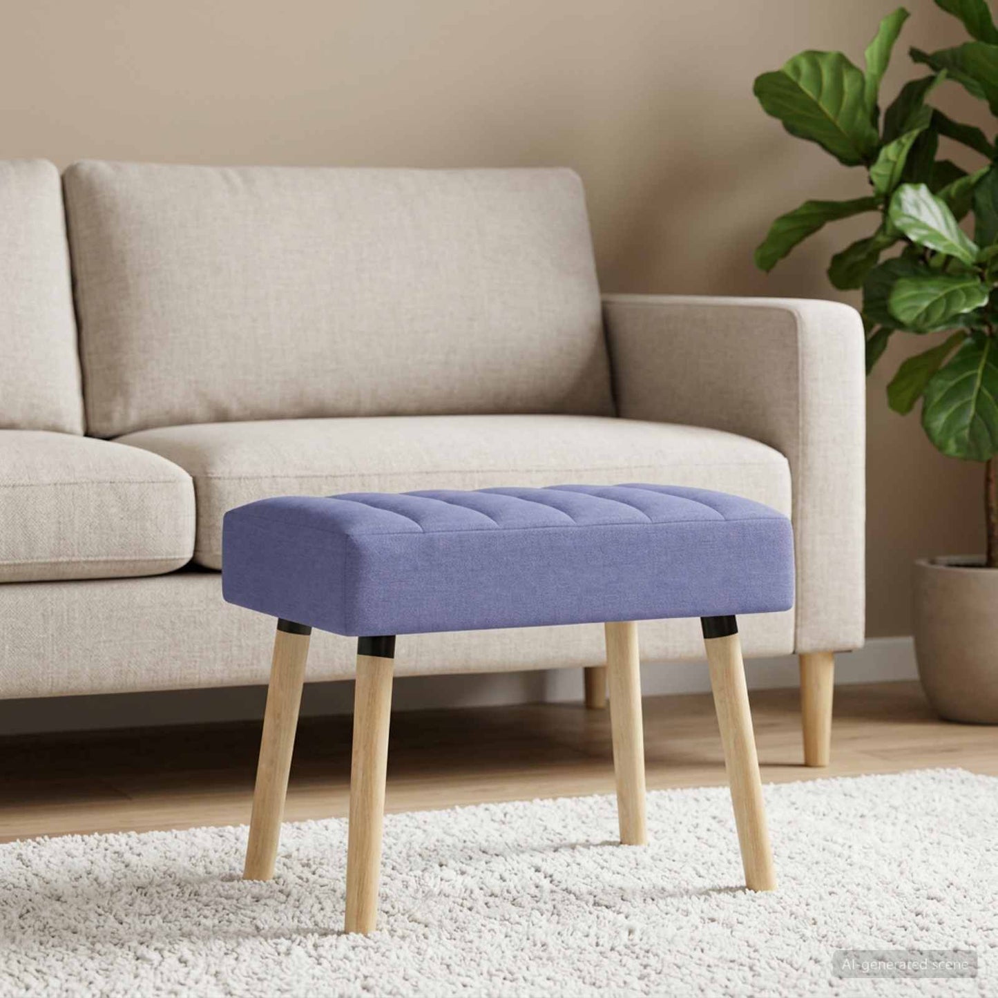 vidaXL Πάγκος με Καναλεύματα Μπλε τζην 60 x 40 x 45 εκ. Ύφασμα