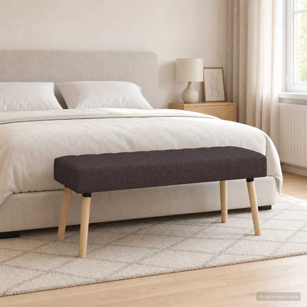 vidaXL Πάγκος με Καναλεύματα Σκούρο Καφέ 110 x 40 x 46 cm Ύφασμα