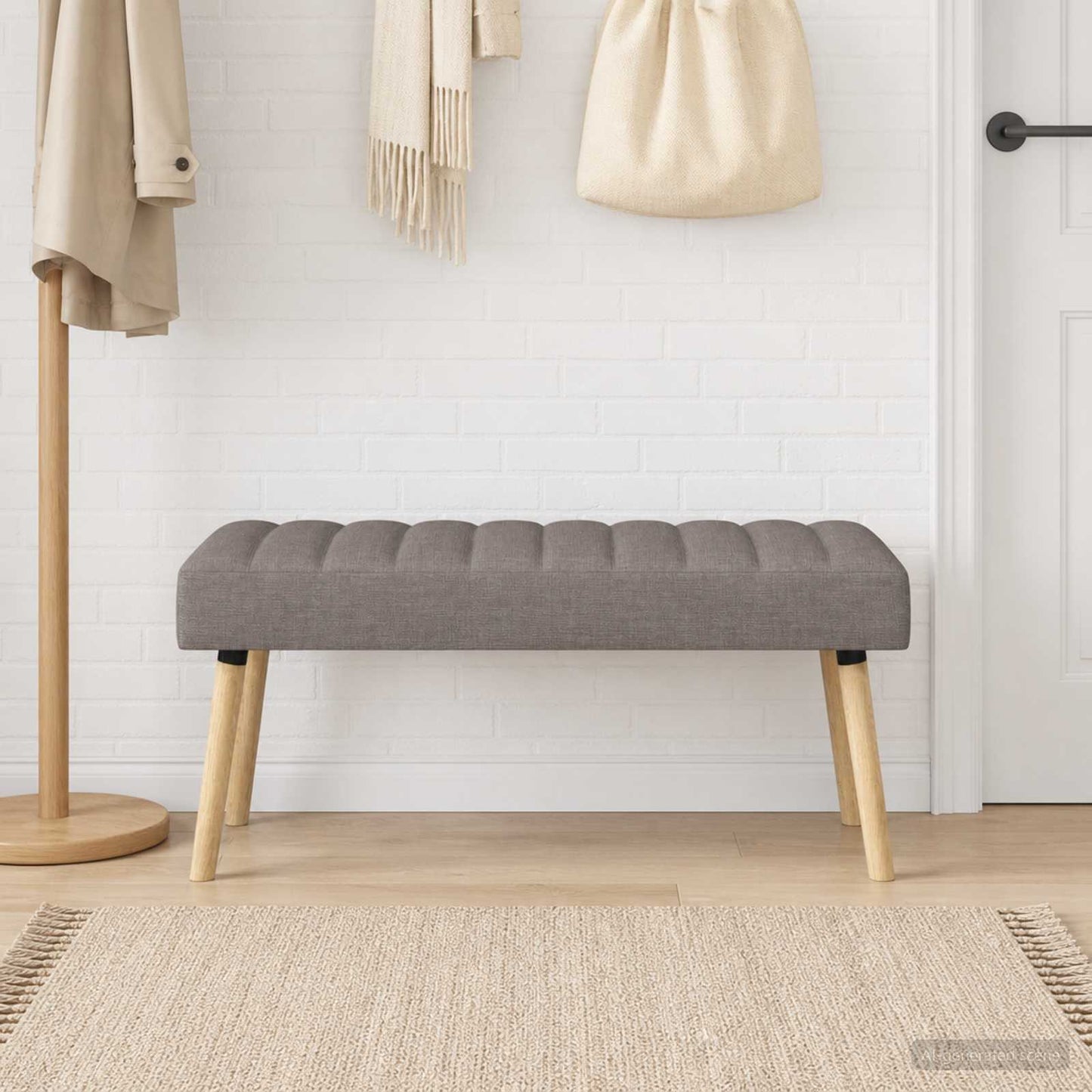 vidaXL Πάγκος με Καναλεύματα Taupe 110 x 40 x 46 cm Ύφασμα