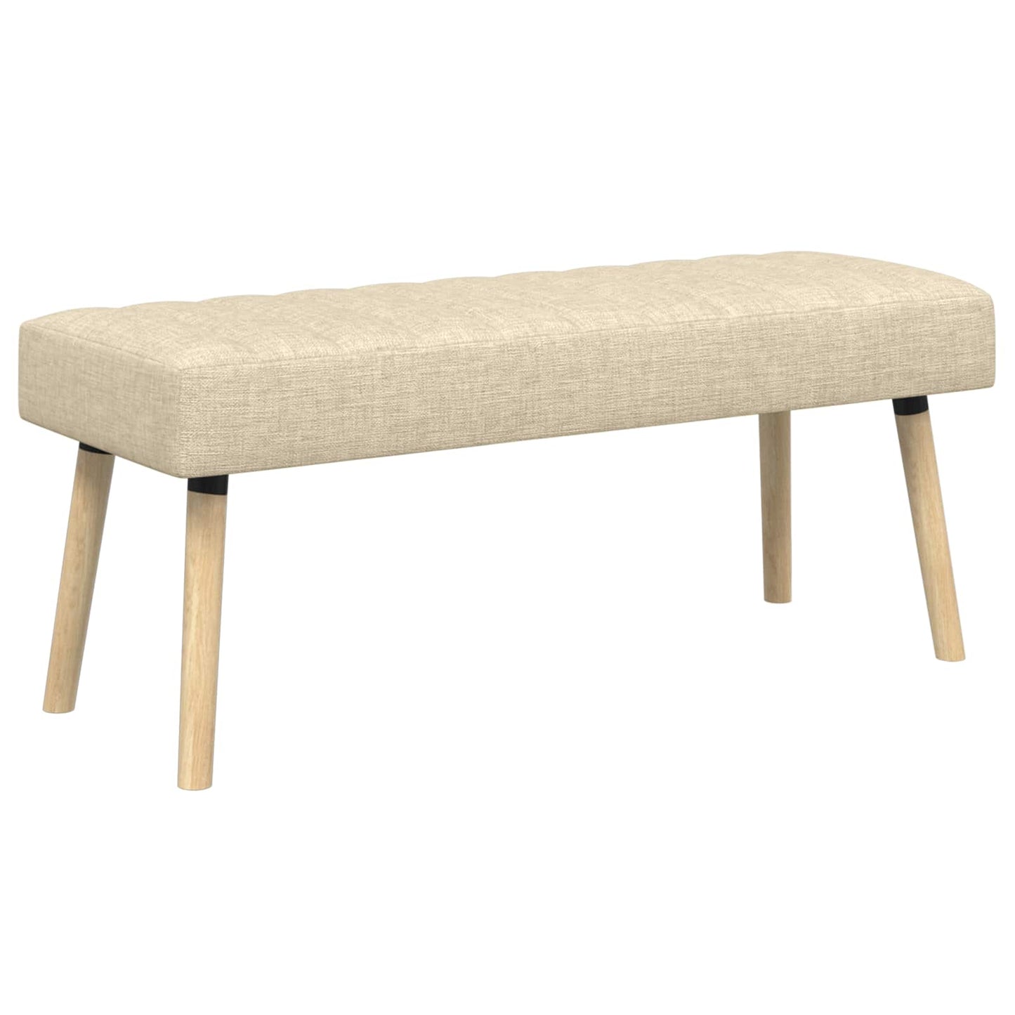 vidaXL Πάγκος με Καναλεύματα Κρεμ 110 x 40 x 46 cm Ύφασμα