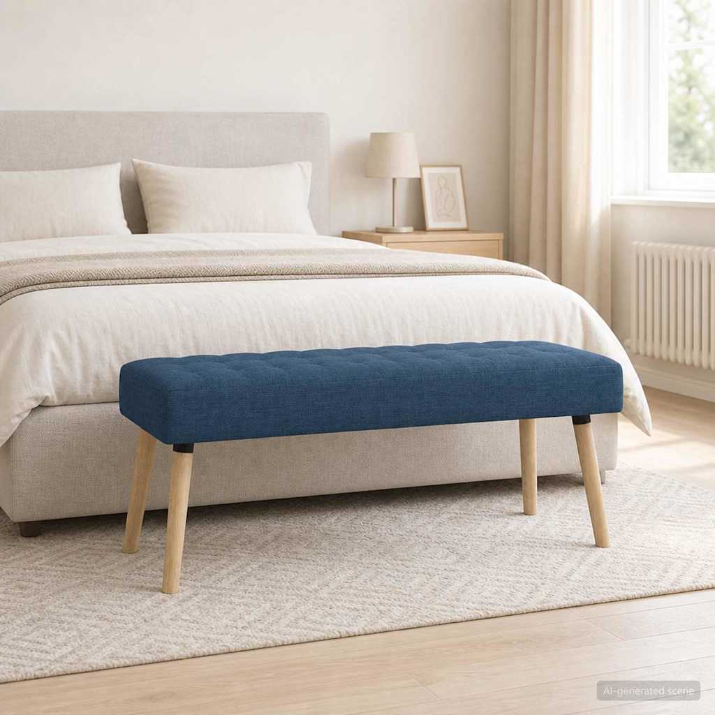 vidaXL Πάγκος με Καναλεύματα Μπλε 110 x 40 x 46 cm Ύφασμα