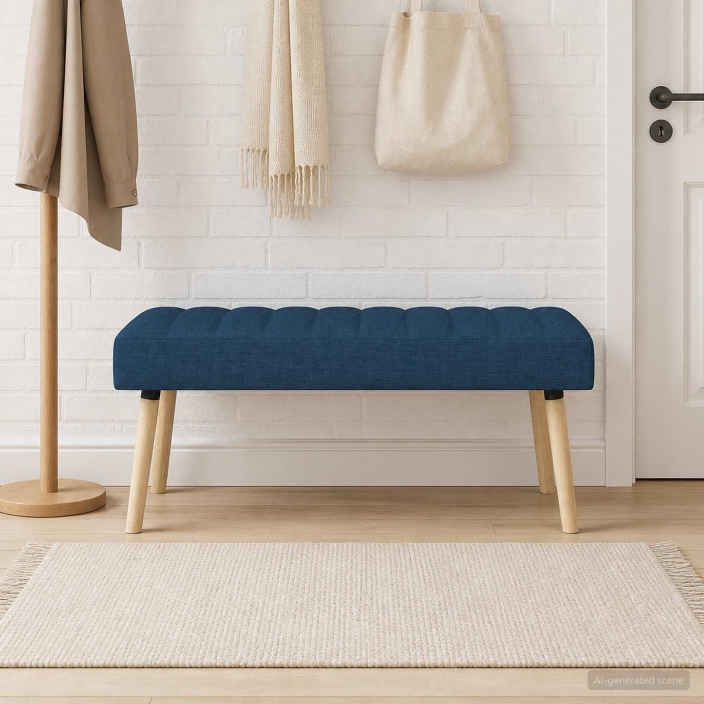 vidaXL Πάγκος με Καναλεύματα Μπλε 110 x 40 x 46 cm Ύφασμα