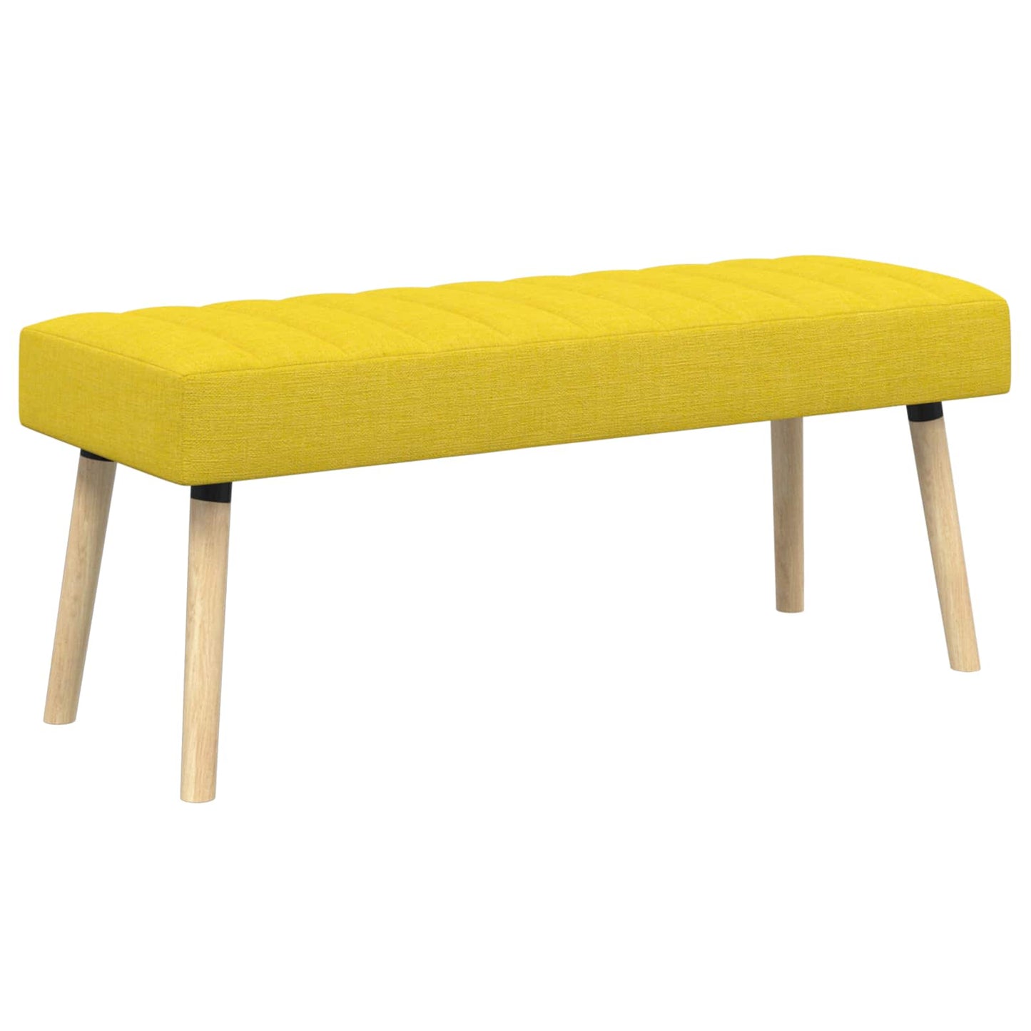 vidaXL Πάγκος με Καναλεύματα Απαλό Κίτρινο 110 x 40 x 46 cm Ύφασμα