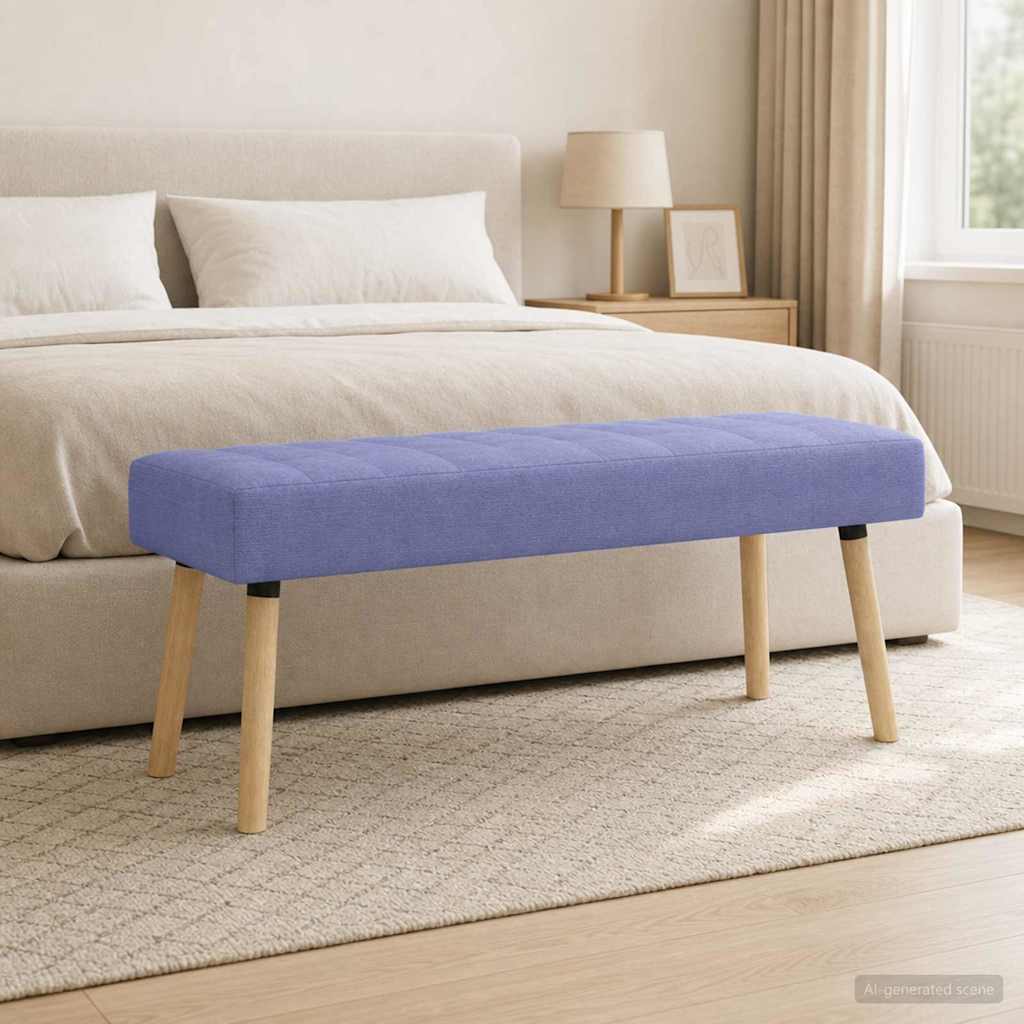 vidaXL Πάγκος με Καναλεύματα Μπλε τζην 110 x 40 x 46 cm Ύφασμα