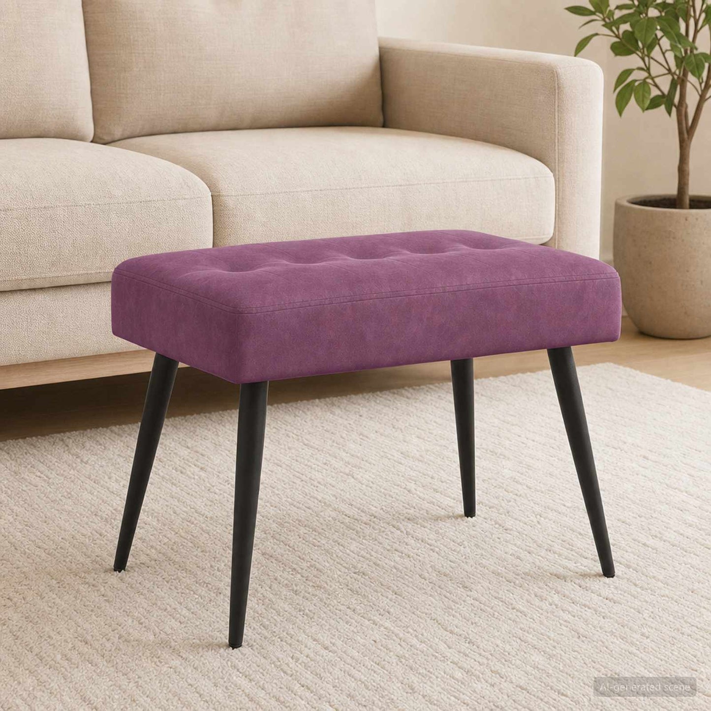 vidaXL Πάγκος με κουμπωτές επιφάνειες Μοβ 60 x 40 x 45 εκ. Βελούδο