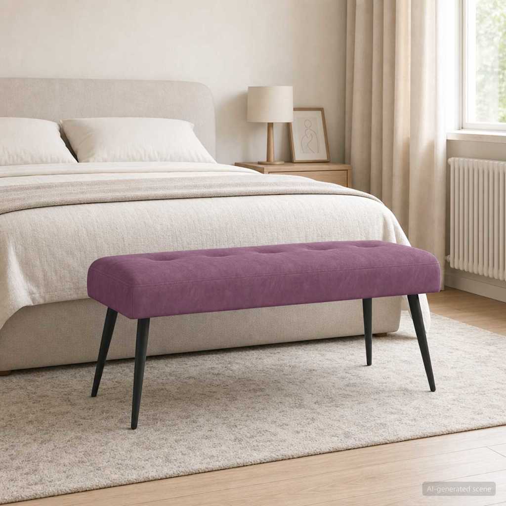 vidaXL Πάγκος με κουμπωτές επιφάνειες Μοβ 110 x 40 x 46 cm Βελούδο