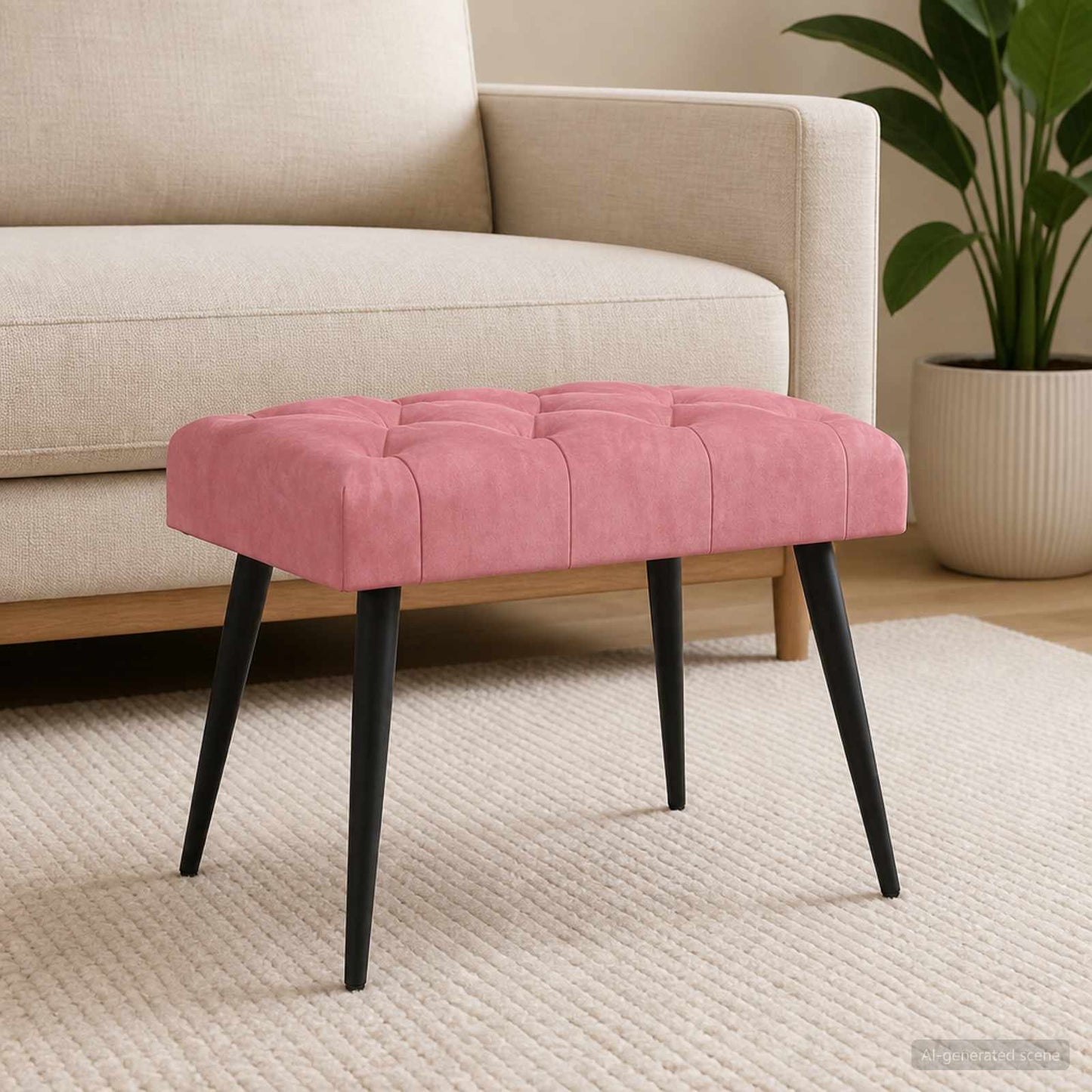 vidaXL Πάγκος με κουμπωτές επιφάνειες Ροζ 60 x 40 x 45 εκ. Βελούδο