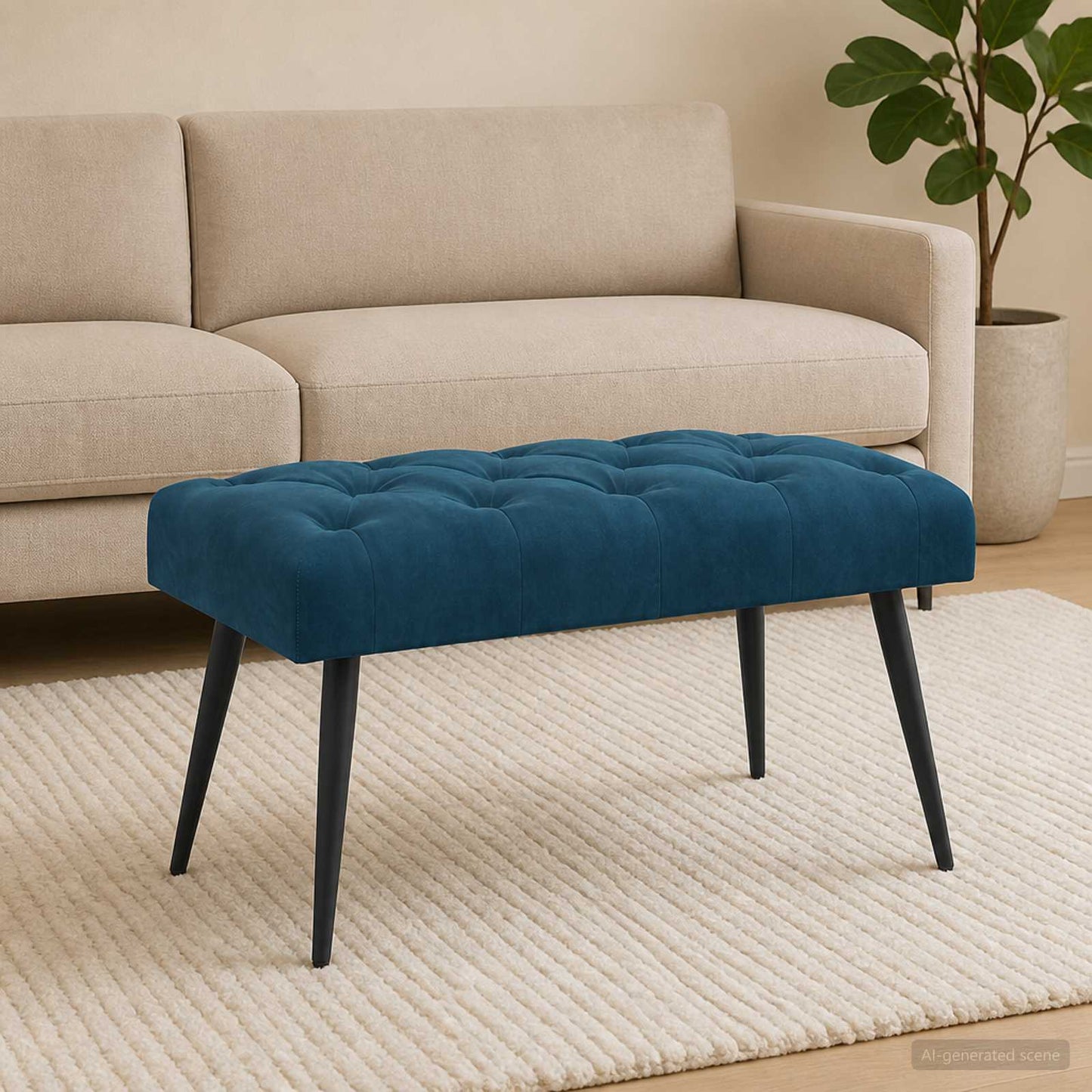 vidaXL Πάγκος με κουμπωτές επιφάνειες Μπλε 80 x 40 x 46 εκ. Βελούδο