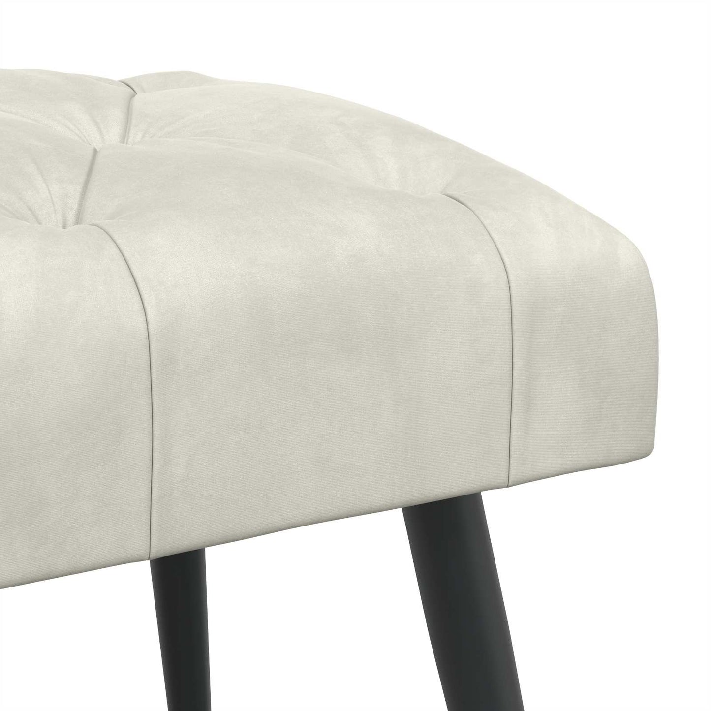 vidaXL Πάγκος με κουμπωτές επιφάνειες Κρεμ 110 x 40 x 46 cm Βελούδο