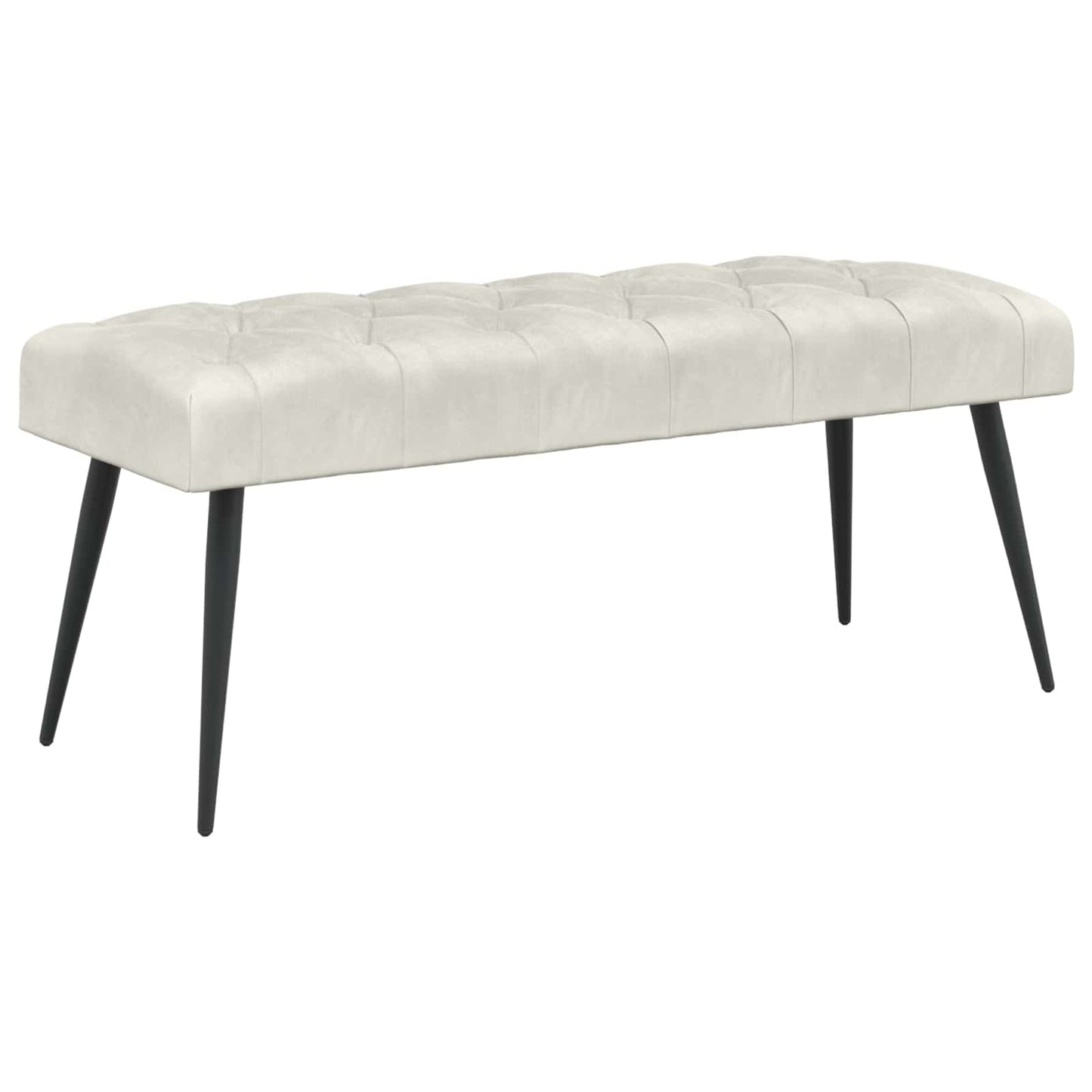 vidaXL Πάγκος με κουμπωτές επιφάνειες Κρεμ 110 x 40 x 46 cm Βελούδο