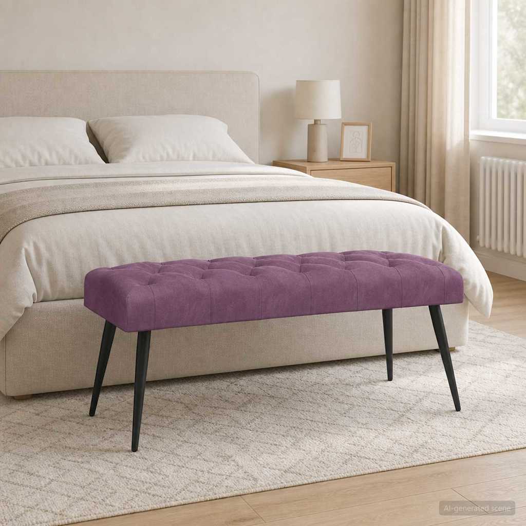 vidaXL Πάγκος με κουμπωτές επιφάνειες Μοβ 110 x 40 x 46 cm Βελούδο