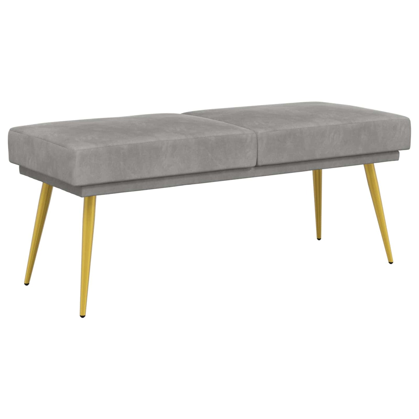 vidaXL Διπλή Επίστρωση Πάγκος Ανοιχτό γκρι 120 x 45 x 46 εκ Βελούδο