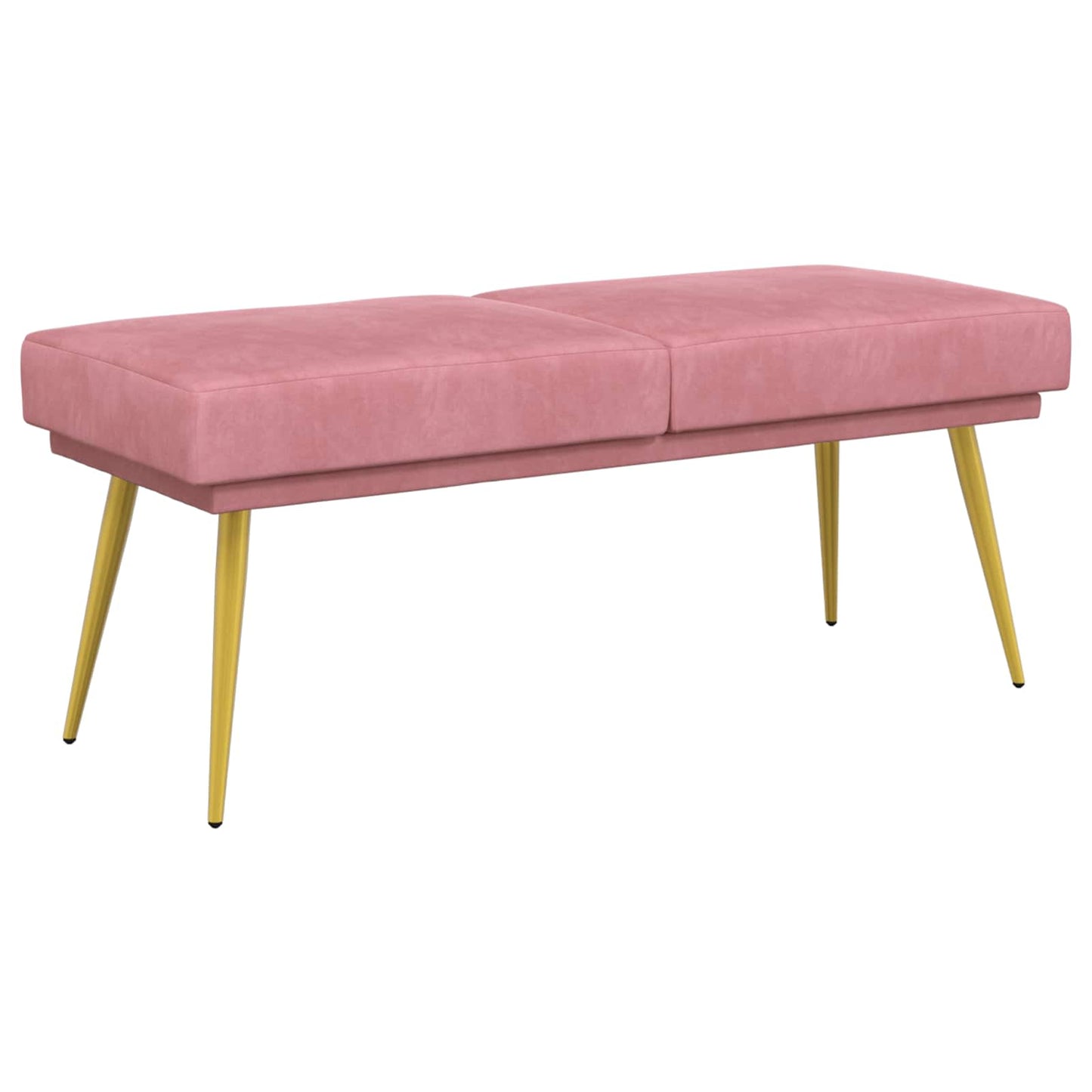vidaXL Διπλή Επίστρωση Πάγκος Ροζ 120 x 45 x 46 εκ Βελούδο