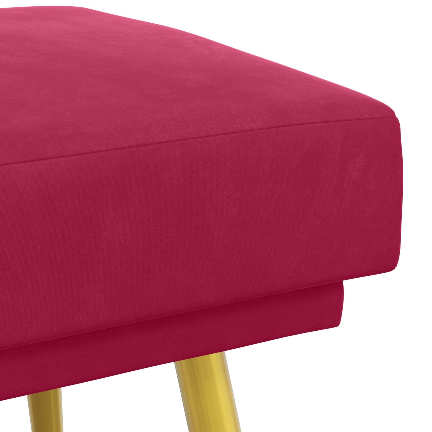 vidaXL Διπλή Επίστρωση Πάγκος Κόκκινο 120 x 45 x 46 εκ Βελούδο