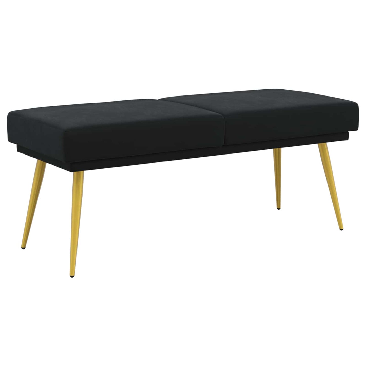 vidaXL Διπλή Επίστρωση Πάγκος Μαύρο 120 x 45 x 46 εκ Βελούδο