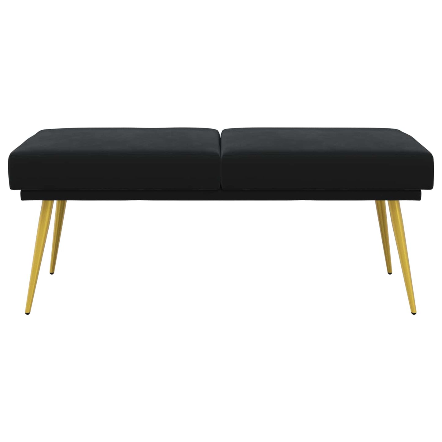 vidaXL Διπλή Επίστρωση Πάγκος Μαύρο 120 x 45 x 46 εκ Βελούδο