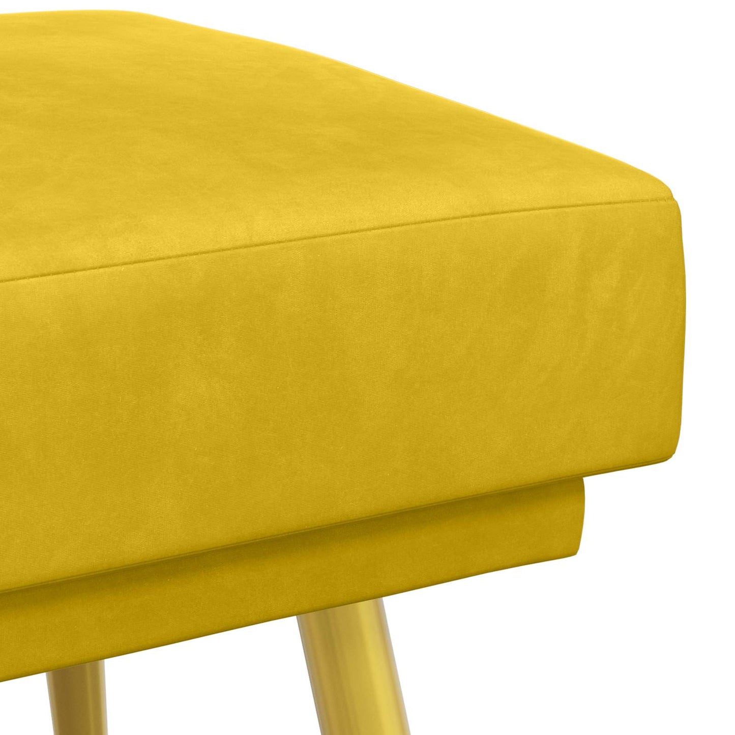 vidaXL Διπλή Επίστρωση Πάγκος Κίτρινο 120 x 45 x 46 εκ Βελούδο