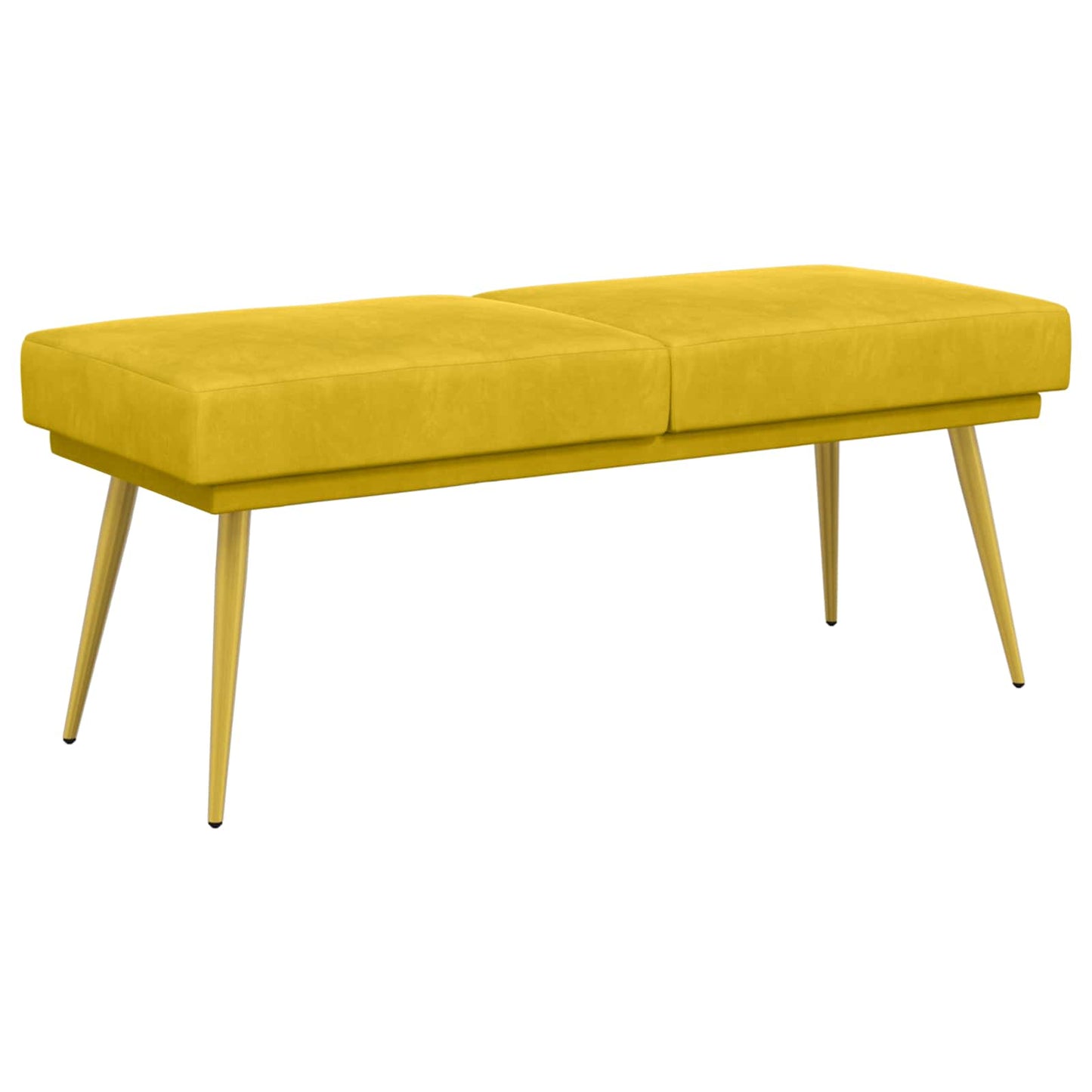 vidaXL Διπλή Επίστρωση Πάγκος Κίτρινο 120 x 45 x 46 εκ Βελούδο