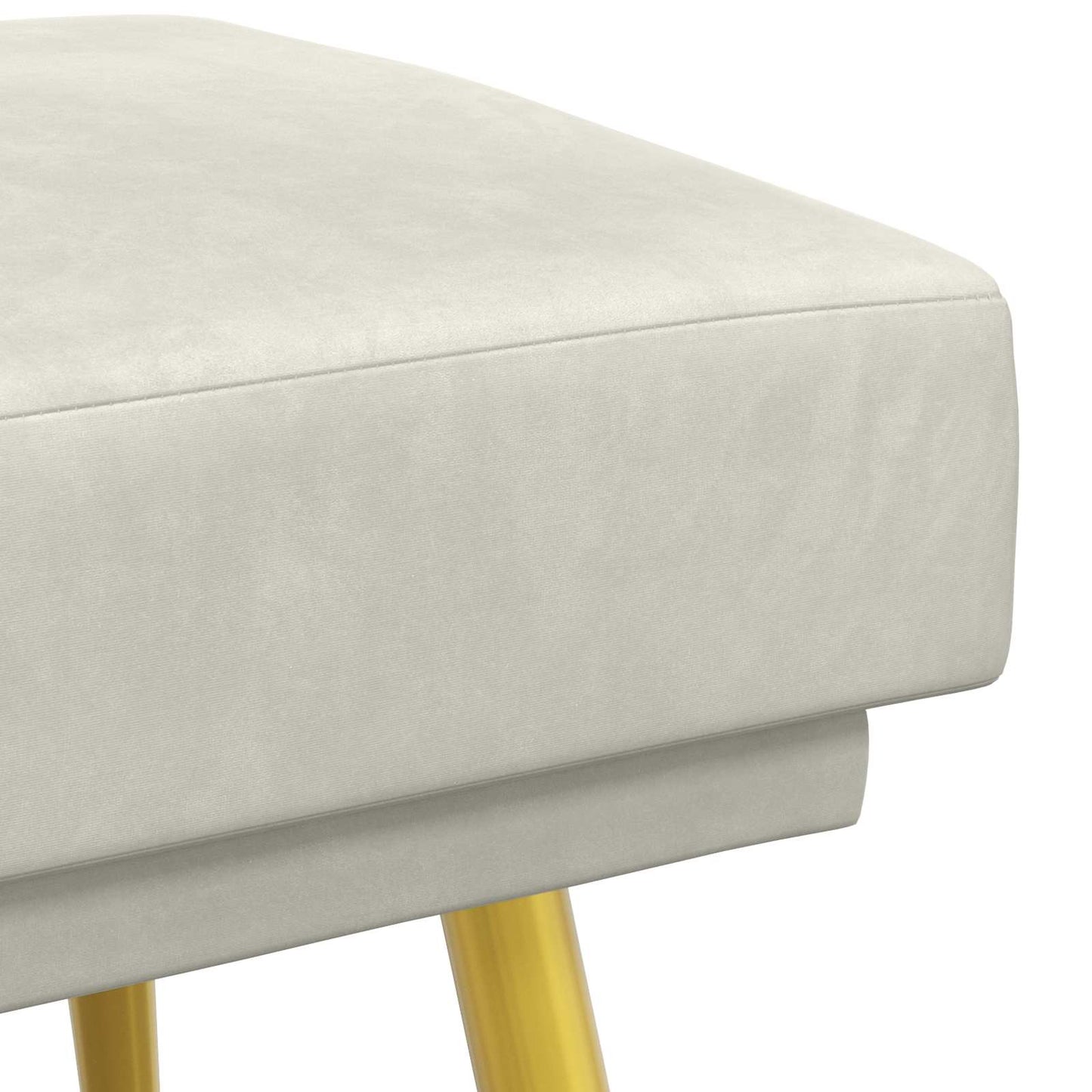 vidaXL Διπλή Επίστρωση Πάγκος Κρεμ 120 x 45 x 46 εκ Βελούδο