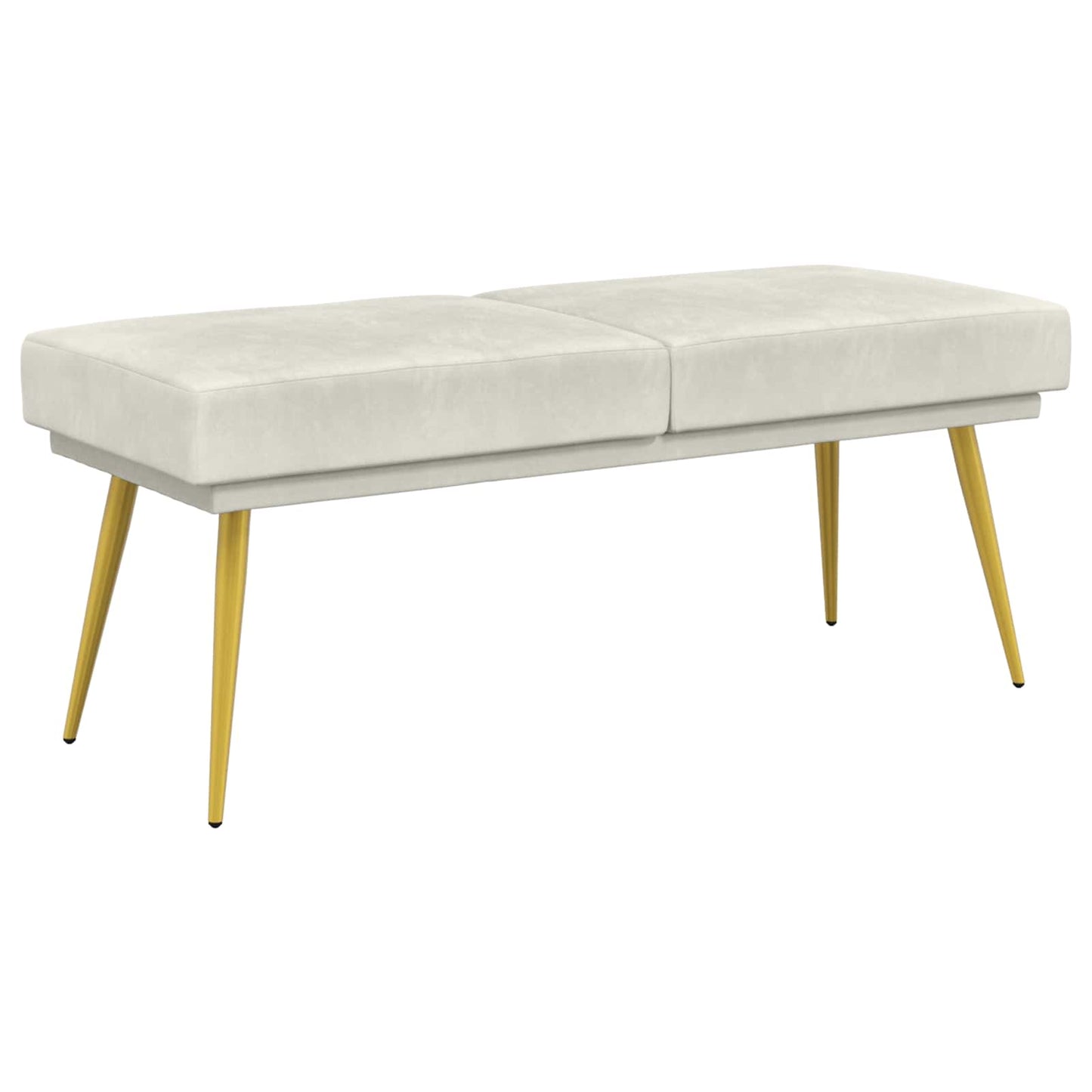 vidaXL Διπλή Επίστρωση Πάγκος Κρεμ 120 x 45 x 46 εκ Βελούδο