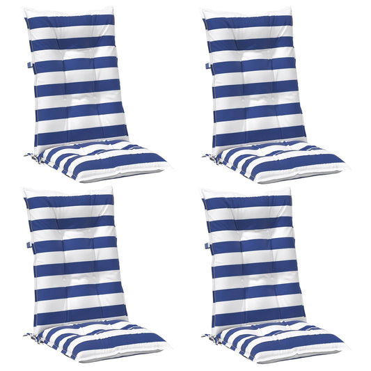 vidaXL Μαξιλάρι Εξωτερικού Χώρου 4 pcs Μπλε και άσπρο 120 x 50 x 7 εκ