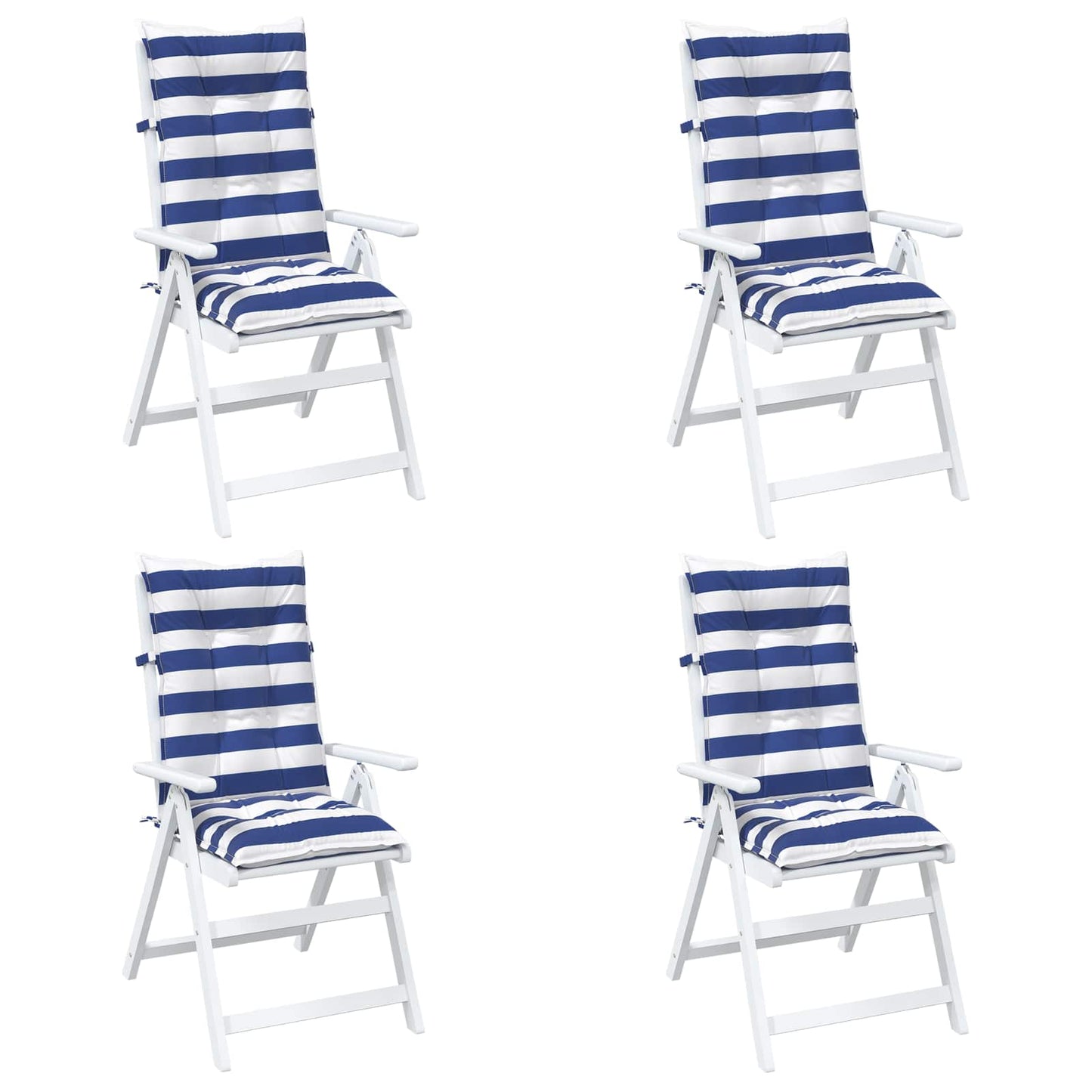 vidaXL Μαξιλάρι Εξωτερικού Χώρου 4 pcs Μπλε και άσπρο 120 x 50 x 7 εκ