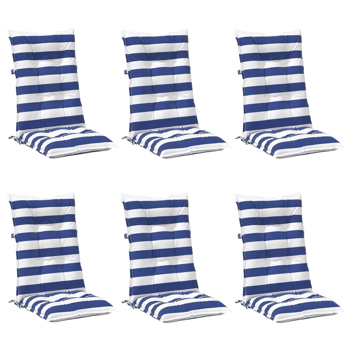 vidaXL Μαξιλάρι Εξωτερικού Χώρου 6 pcs Μπλε και άσπρο 120 x 50 x 7 εκ