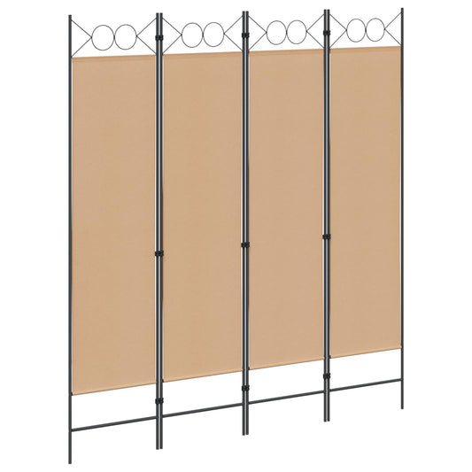 vidaXL 4-Πίνακας Διαχωριστικός Μπεζ 160 x 180 cm Ύφασμα