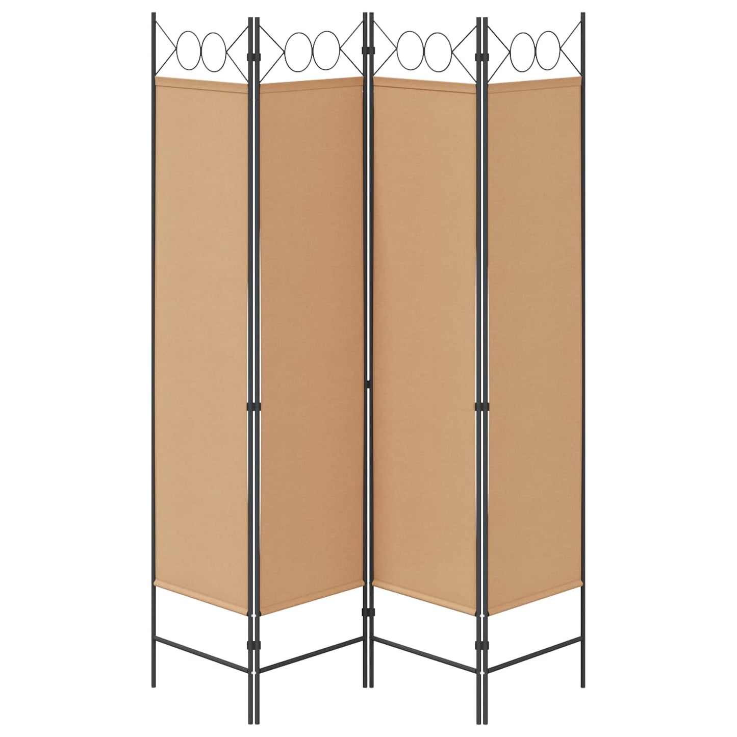 vidaXL 4-Πίνακας Διαχωριστικός Μπεζ 160 x 180 cm Ύφασμα