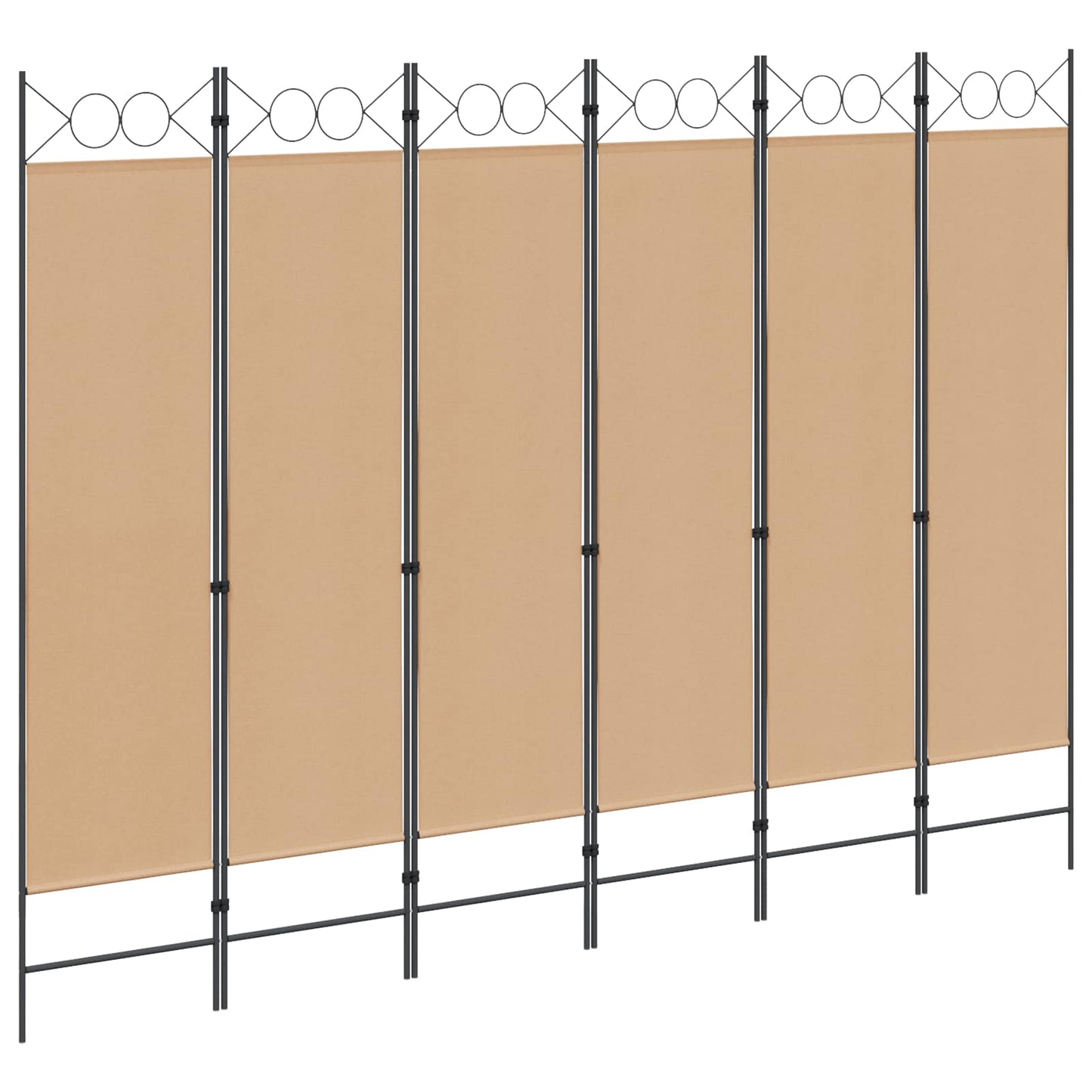 vidaXL Διαχωριστικό Δωματίου 6-Πάνελ Μπεζ 240 x 180 cm Ύφασμα