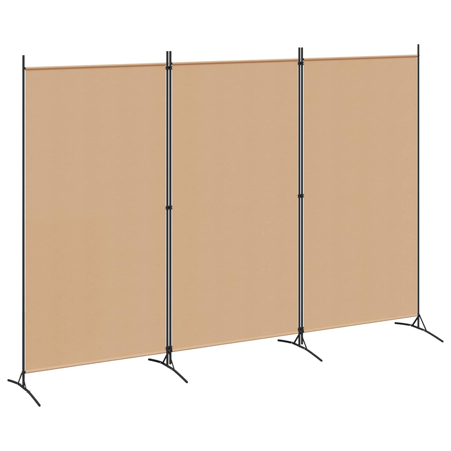 vidaXL 3-Panel Room Divider Μπεζ 260 x 180 cm Ύφασμα