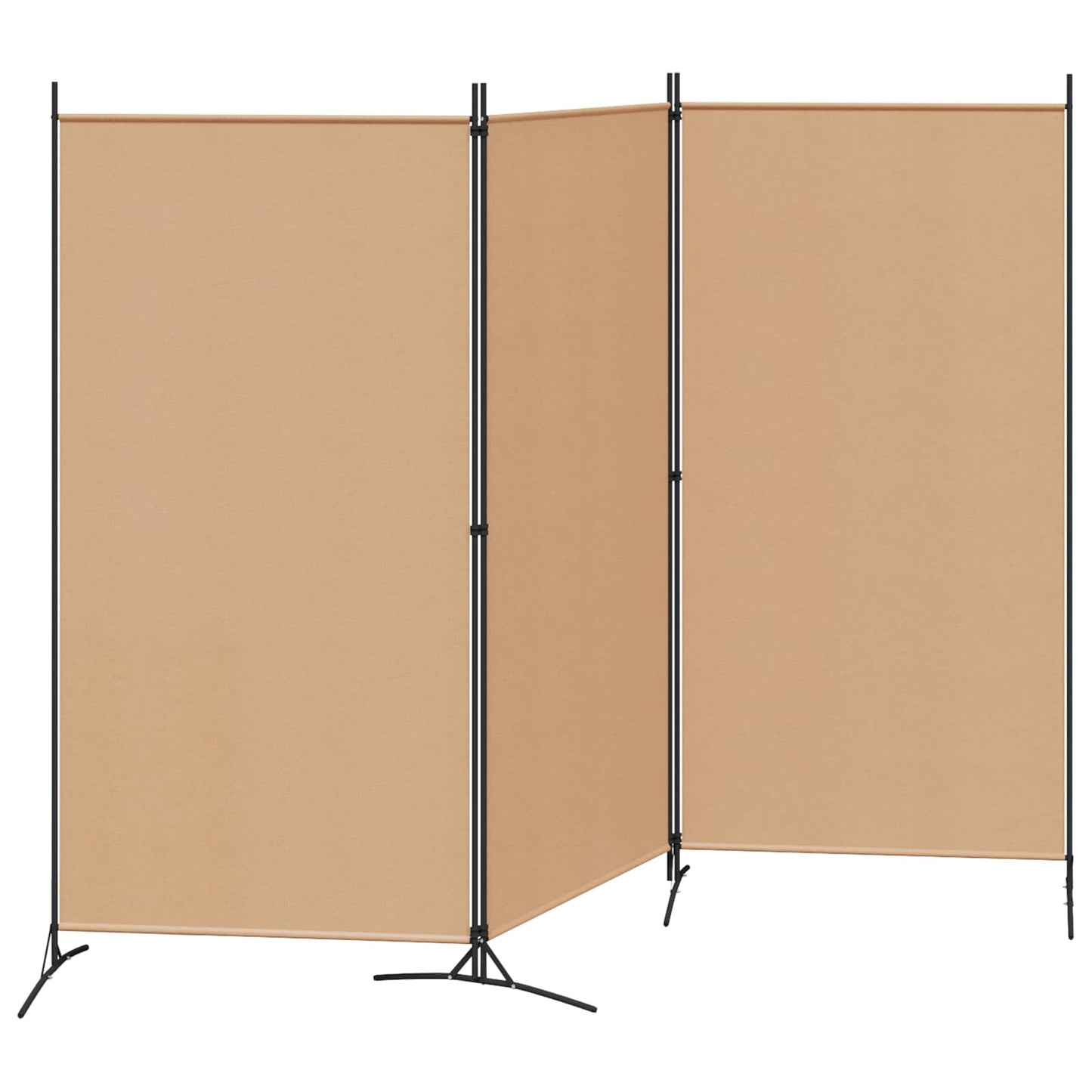 vidaXL 3-Panel Room Divider Μπεζ 260 x 180 cm Ύφασμα