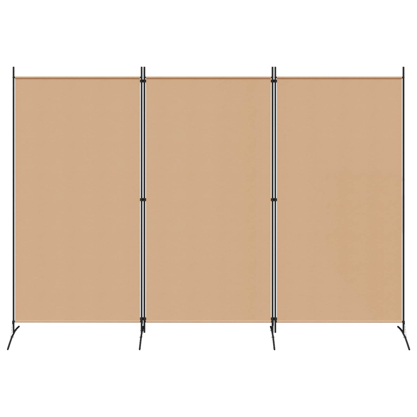 vidaXL 3-Panel Room Divider Μπεζ 260 x 180 cm Ύφασμα