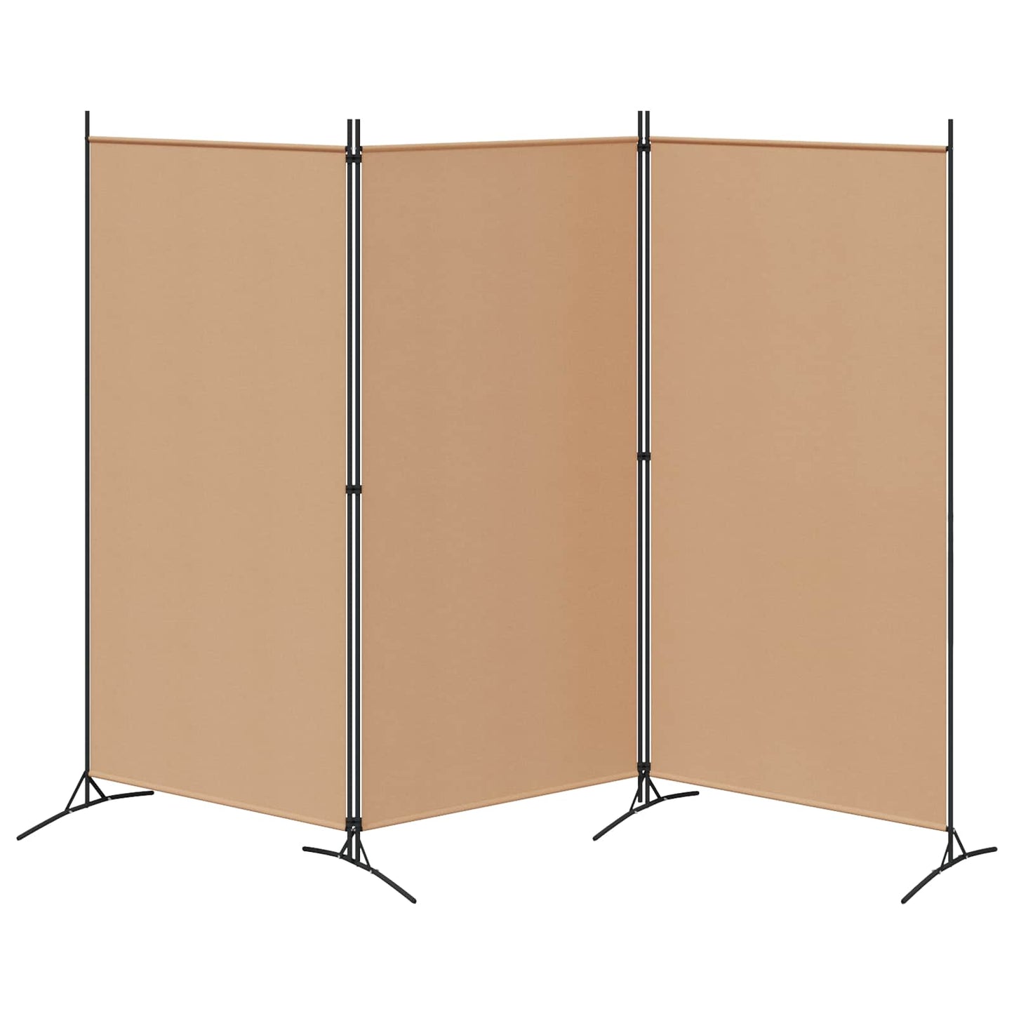 vidaXL 3-Panel Room Divider Μπεζ 260 x 180 cm Ύφασμα
