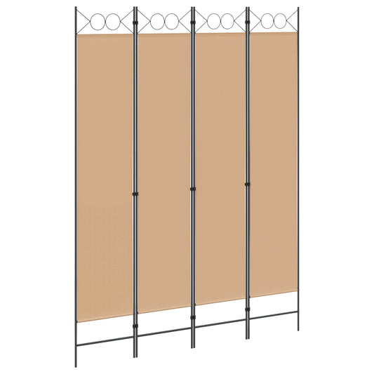 vidaXL 4-Πίνακας Διαχωριστικός Μπεζ 160 x 220 cm Ύφασμα