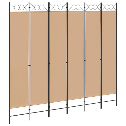 vidaXL Διαχωριστικό Δωματίου 6-Πάνελ Μπεζ 240 x 220 cm Ύφασμα