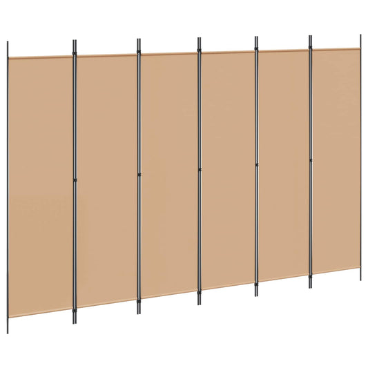 vidaXL Διαχωριστικό Δωματίου 6-Πάνελ Μπεζ 300 x 200 cm Ύφασμα