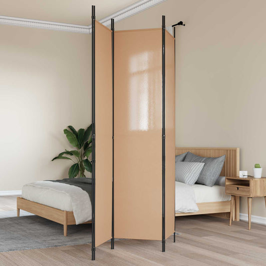 vidaXL 3-Panel Room Divider Μπεζ 150 x 220 cm Ύφασμα