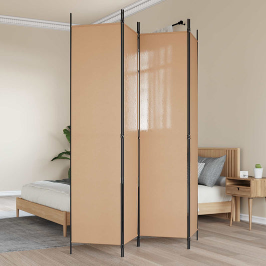 vidaXL 4-Πίνακας Διαχωριστικός Μπεζ 200 x 220 cm Ύφασμα