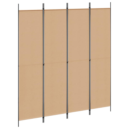 vidaXL 4-Πίνακας Διαχωριστικός Μπεζ 200 x 220 cm Ύφασμα