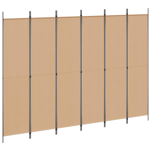 vidaXL Διαχωριστικό Δωματίου 6-Πάνελ Μπεζ 300 x 220 cm Ύφασμα