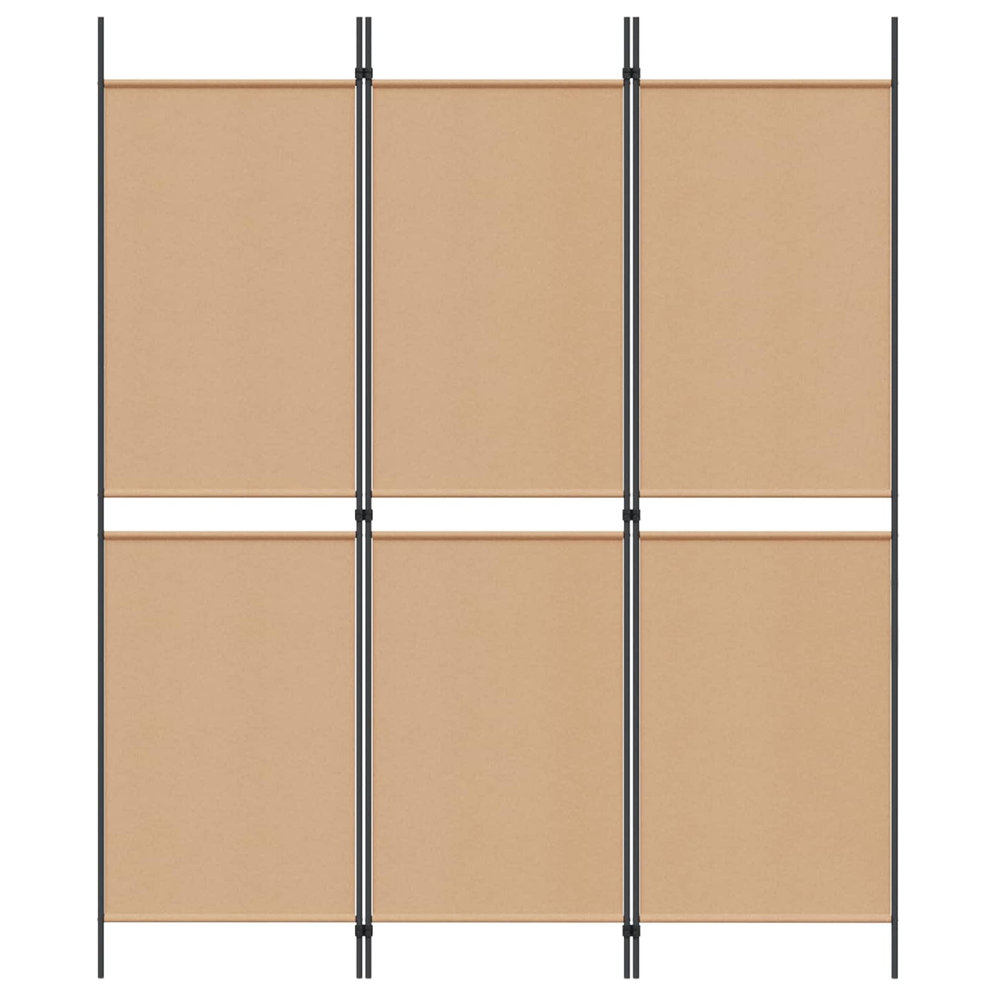 vidaXL 3-Panel Room Divider Μπεζ 150 x 180 cm Ύφασμα