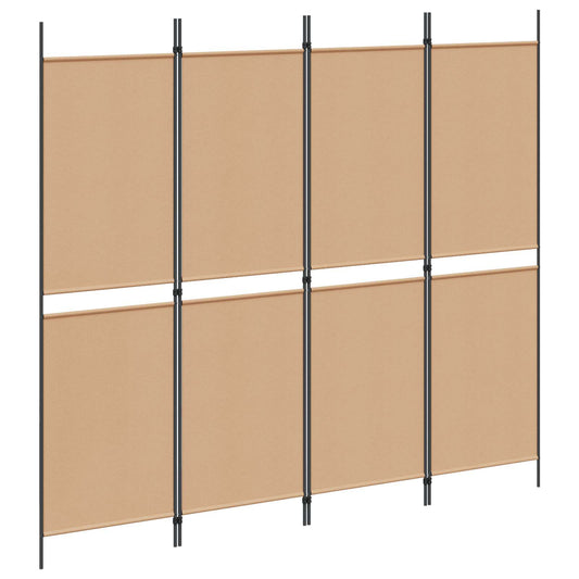 vidaXL Διαχωριστικό Δωματίου 4-Πανέλων Μπεζ 200 x 180 cm Ύφασμα