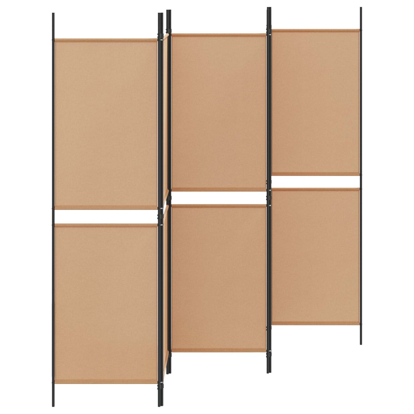 vidaXL 5-Panel Room Divider Μπεζ 250 x 180 cm Ύφασμα