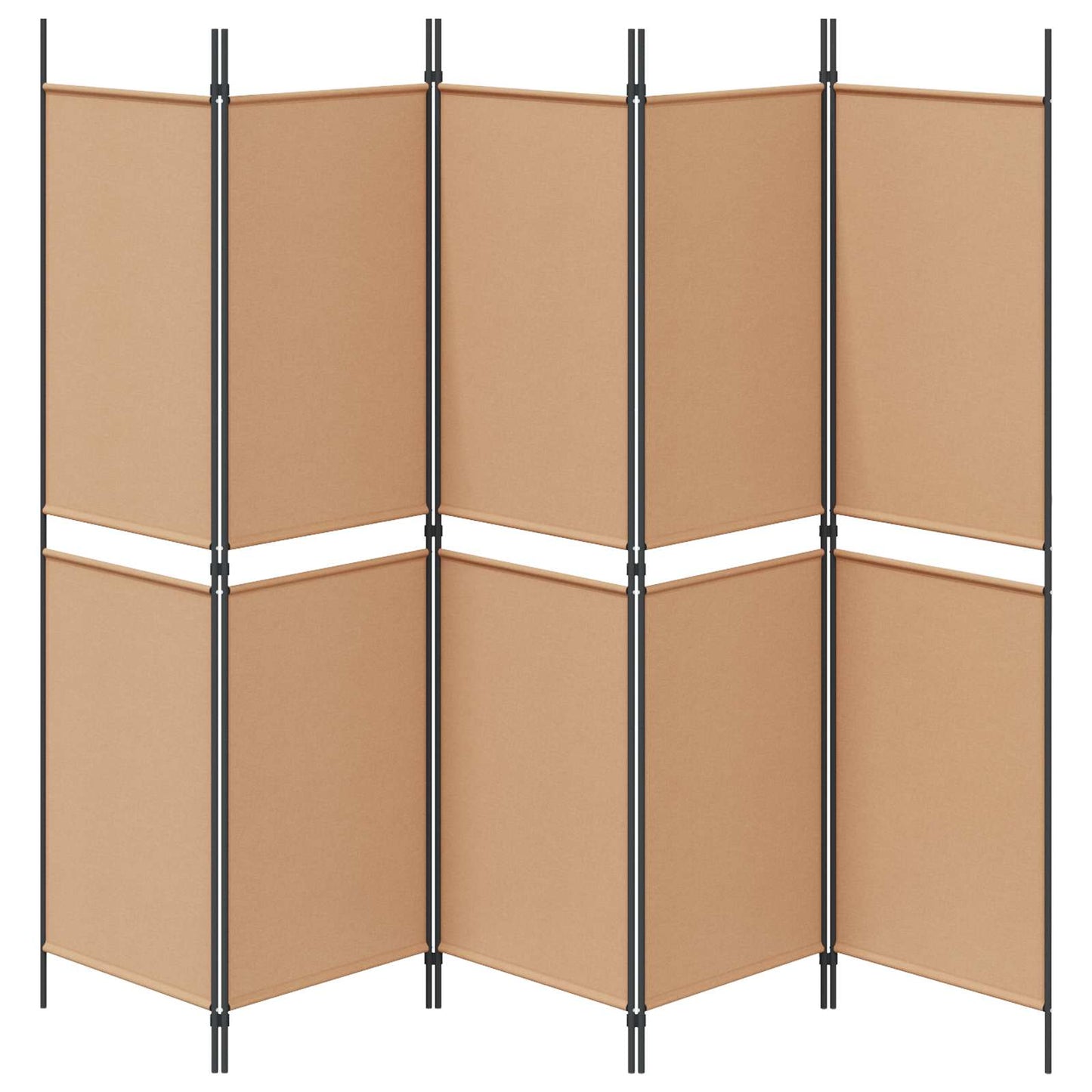 vidaXL 5-Panel Room Divider Μπεζ 250 x 180 cm Ύφασμα