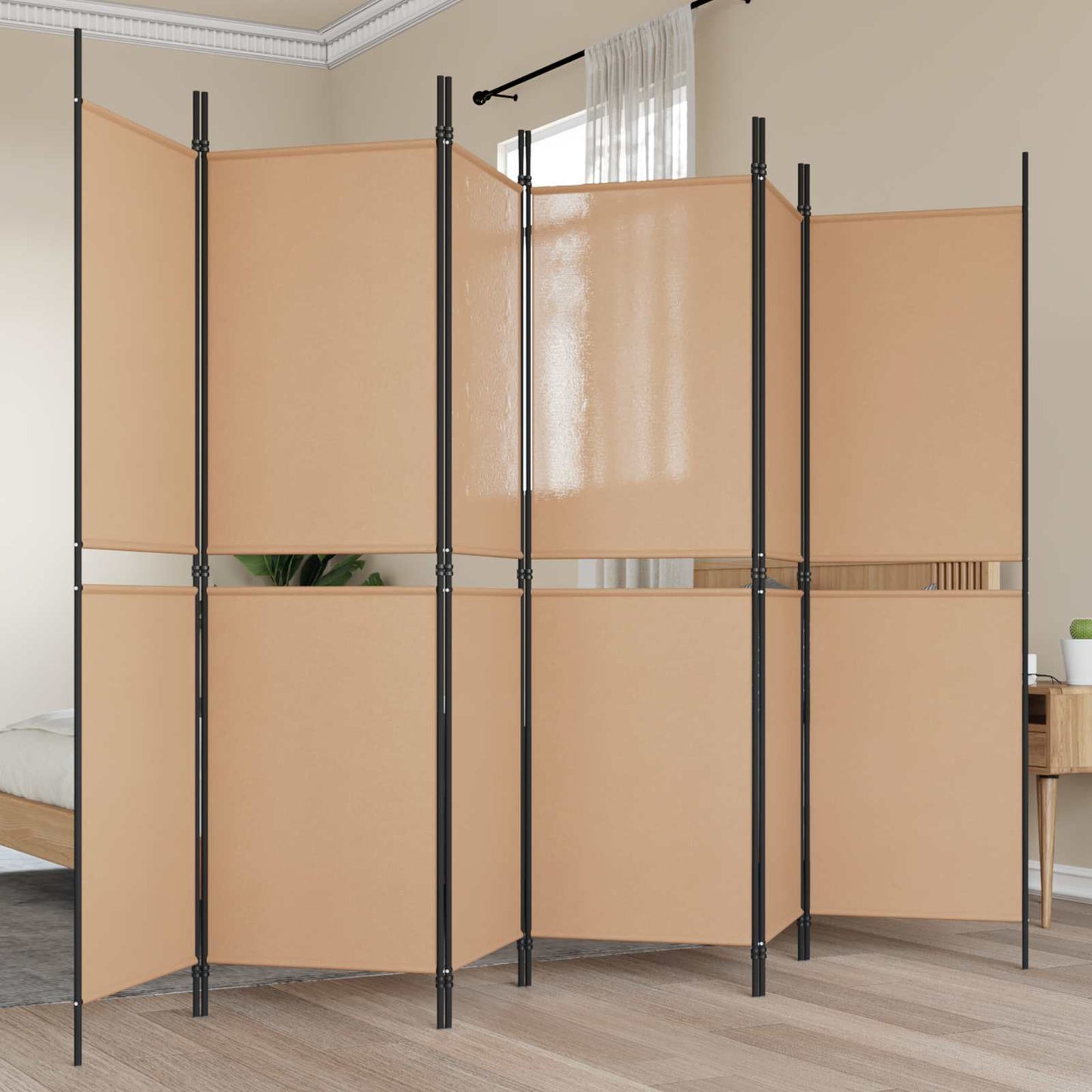 vidaXL Διαχωριστικό Δωματίου 6-Πάνελ Μπεζ 300 x 180 cm Ύφασμα