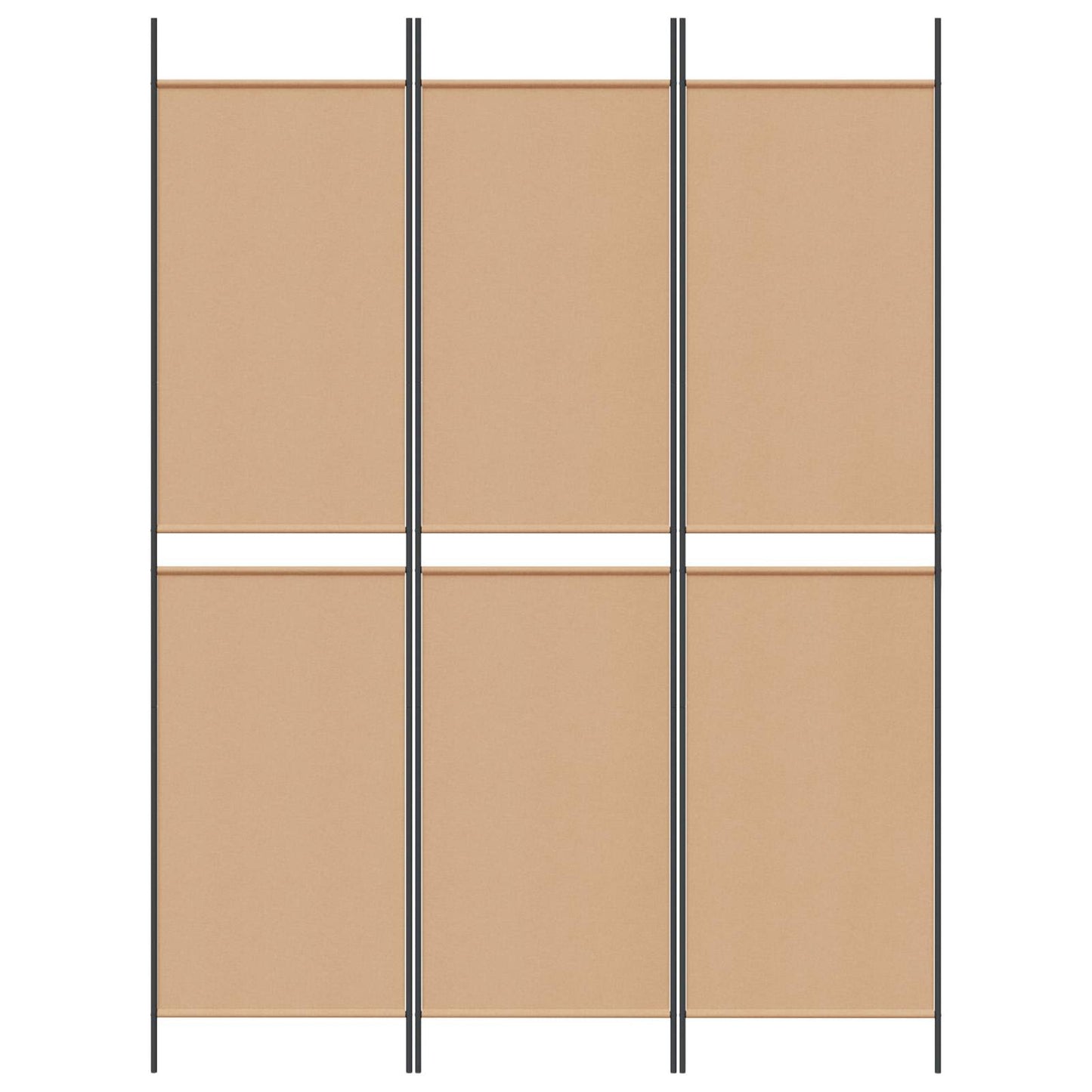 vidaXL 3-Panel Room Divider Μπεζ 150 x 200 cm Ύφασμα