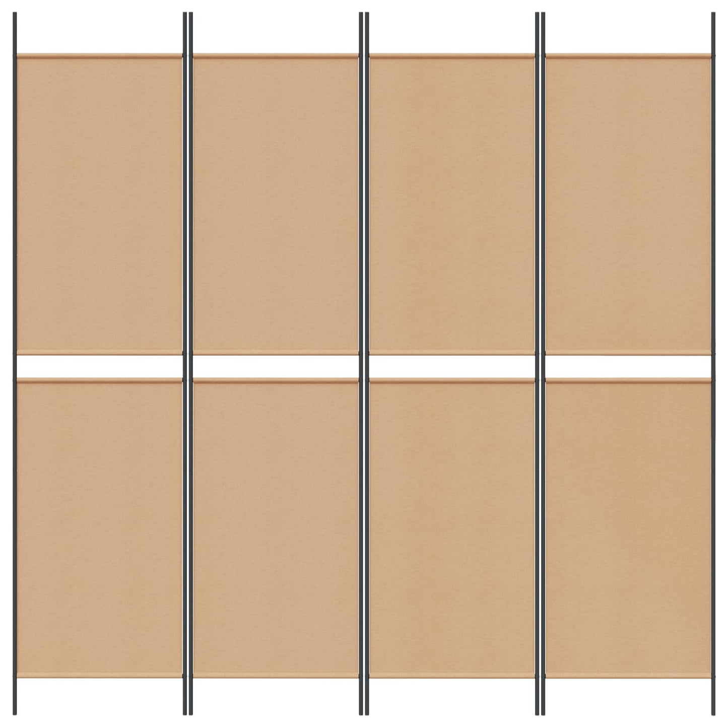 vidaXL 4-Πίνακας Διαχωριστικός Μπεζ 200 x 200 cm Ύφασμα